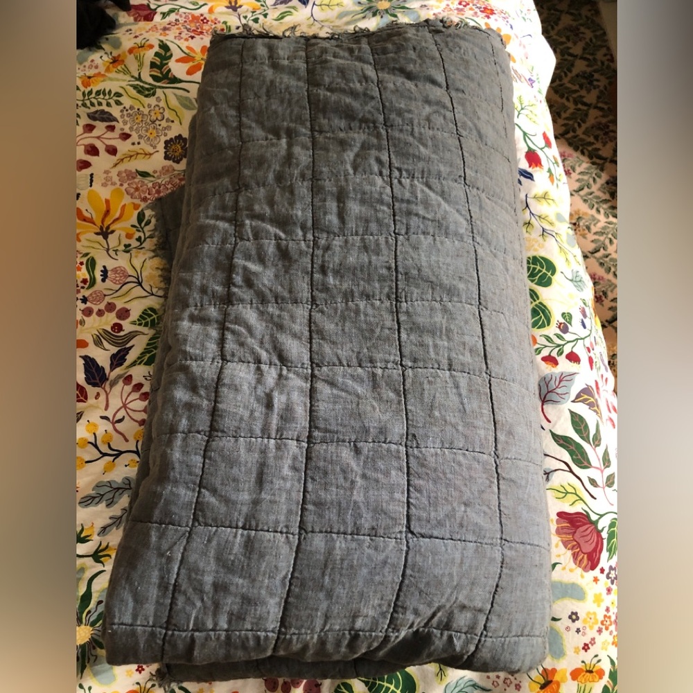 West Elm Quilted linen cotton king